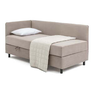 Szürkésbarna kárpitozott ágyneműtartós egyszemélyes ágy matraccal 90x200 cm Avela – Bonami Selection kép