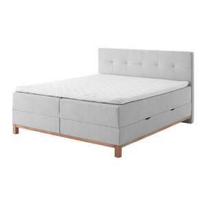 Világosszürke boxspring ágy tárolóhellyel 160x200 cm Catania - Meise Möbel kép