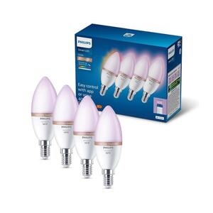4 darabos Philips SMART C37 E14 LED RGB dimmelhető izzó 4, 9W/230V 2200-6500K 8721103160027 kép