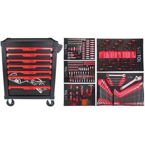SIXTOL Mechanic Trolley Kevin 253 műhelykocsi szerszámokkal, 7 fiók, 253 darab szerszám kép