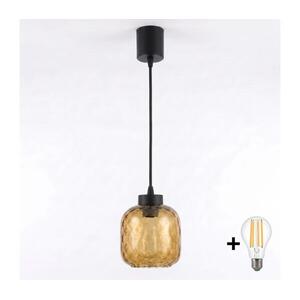 Brilagi - LED függeszték kábelen R GLASS 1xE27/60W/230V átmérő 14 cm fekete/füstbarna NSTK7703+TK6439A kép