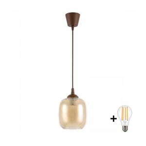 Brilagi - LED függeszték kábellel R GLASS 1xE27/60W/230V átm. 14 cm barna/füstbarna NSTK7765+TK8611A kép