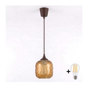 Brilagi - LED kábeles függőlámpa R GLASS 1xE27/60W/230V átm. 14 cm barna/füstbarna NSTK7703+TK8611A kép