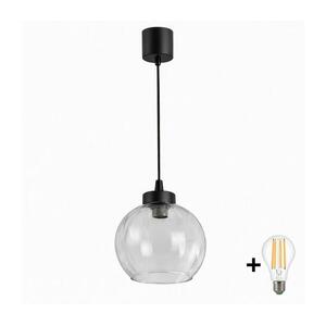 Brilagi - LED függeszték kábelen RETRO GLASS 1xE27/60W/230V Ø 25 cm fekete/átlátszó NSTK7491+TK6439A kép
