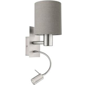 Eglo PASTERI E27, LED 1 × 40 W, 1 × 3, 5 W, szürke kép