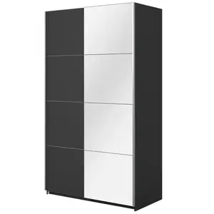 Szekrény 120cm Beta 54 Fekete/Tükör kép