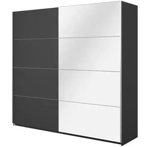 Szekrény 221cm Beta 58 Fekete/Tükör kép