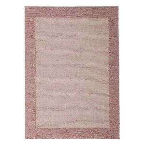 Világos rózsaszín kézi szövésű gyapjúkeverék szőnyeg 160x230 cm Rue – Flair Rugs kép