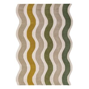 Zöld-natúr színű kézi szövésű gyapjú szőnyeg 200x290 cm Cascade Wool – Flair Rugs kép