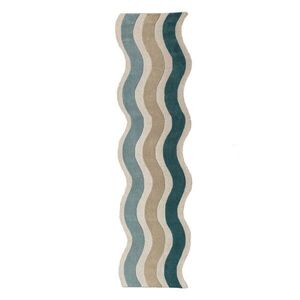 Kék kézi szövésű gyapjú futószőnyeg 80x300 cm Cascade Wool – Flair Rugs kép
