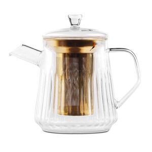 Aranyszínű üveg teáskanna szűrővel 900 ml Mia – Vialli Design kép