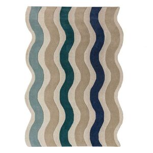 Kék kézi szövésű gyapjú szőnyeg 140x200 cm Cascade Wool – Flair Rugs kép