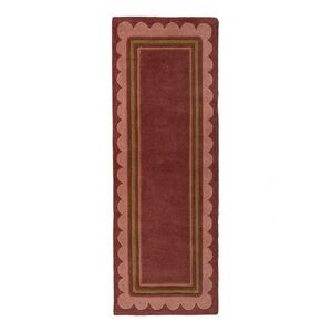 Borvörös kézi szövésű gyapjú futószőnyeg 80x230 cm Lois – Flair Rugs kép