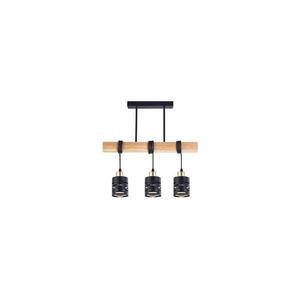 Zsinóros csillár ELEN 3xE27/35W/230V fekete/arany/barna ELEN PENDANT LIGHT 3BLACK WOOD kép
