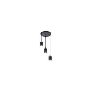 Kábeles csillár ELEN 3xE27/35W/230V átm. 29 cm fekete/arany ELEN 3-LIGHT ROUND PEND. BLACK kép