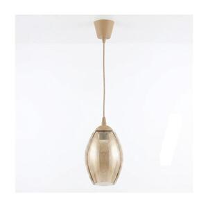 Brilagi - LED függőlámpa zsinóron R GLASS 1xE27/60W/230V átm. 17 cm bézs/füstbézs NSTK7499+TK8619A kép