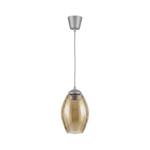 Brilagi - LED csillár zsinóron GLASS 1xE27/60W/230V átm. 17 cm ezüst/füstös bézs NSTK7499+TK8612A kép