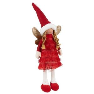 Ruhhy 22346 karácsonyi dekoráció, angyal, 40 cm piros kép