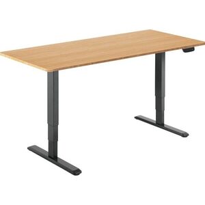 AlzaErgo Table ET1 NewGen fekete + 140×80 cm-es lekerekített bambusz asztallap kép