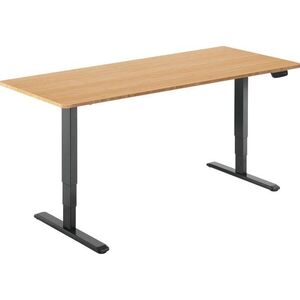 AlzaErgo Table ET1 NewGen fekete + 160×80 cm-es lekerekített bambusz asztallap kép