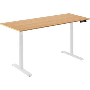 AlzaErgo Table ET2, fehér + asztallap, 160×80 cm, bambusz kép