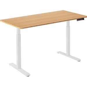 AlzaErgo Table ET2, fehér + asztallap, 120×80 cm, bambusz, lekerekített kép