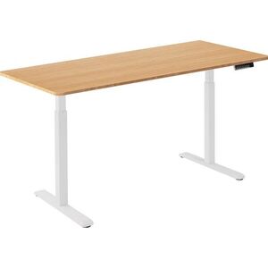AlzaErgo Table ET2, fehér + asztallap, 160×80 cm, bambusz, lekerekített kép
