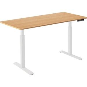 AlzaErgo Table ET2, fehér + asztallap, 140×80 cm, bambusz, lekerekített kép