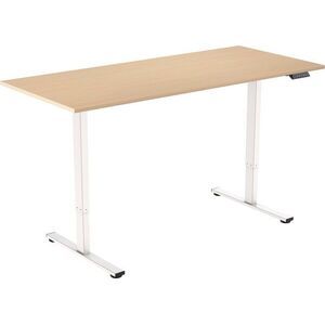 AlzaErgo Table ET2 Core fehér + 140 × 80 cm laminált nyírfa dekor asztallap kép
