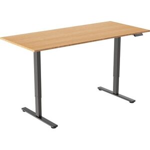 AlzaErgo Table ET2 Core, fekete + asztallap, 140×80 cm, bambusz kép