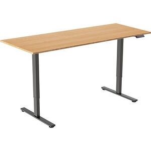 AlzaErgo Table ET2 Core, fekete + asztallap, 160×80 cm, bambusz kép