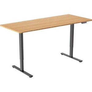 AlzaErgo Table ET2 Core, fekete + asztallap, 160 × 80 cm, bambusz, lekerekített kép