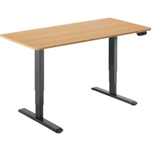 AlzaErgo Table ET1 NewGen, fekete + asztallap, 120×80 cm, bambusz, lekerekített kép