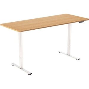 AlzaErgo Table ET2 Core, fehér + asztallap, 160×80 cm, bambusz, lekerekített kép
