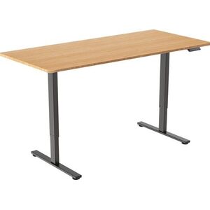 AlzaErgo Table ET2 Core, fekete + asztallap, 140 × 80 cm, bambusz, lekerekített kép
