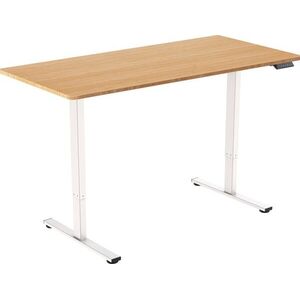 AlzaErgo Table ET2 Core - fehér + asztallap, 120 × 80 cm, lekerekített - bambusz kép