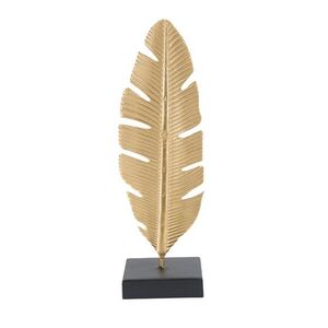 Asztali dekoráció gyertyatartóval, nagy banánlevél formájú, arany fekete - FEUILLE - Butopêa kép