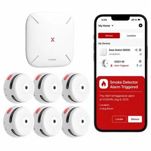 X-Sense FS61 (6+1) 6 darab vezeték nélküli XS01-M füstérzékelő, egy SB550 központi egység kép