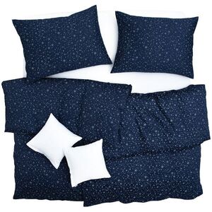 SCANquilt SATÉN PLUS ágyneműhuzat, csillagok, fehér-kék, 140 × 200/70 × 90 cm kép