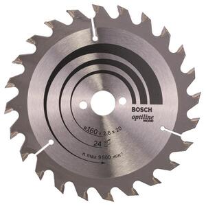 Bosch Optiline Wood körfűrészlap, 160×20/16×2, 6 mm, 24 (2.608.640.596) kép