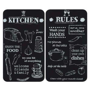 Edzett üveg tűzhely fedőlap szett 2 db-os 52x30 cm Kitchen Rules – Maximex kép