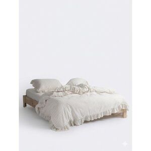 Bézs kétszemélyes-hosszabbított renforcé pamut ágyneműhuzat 240x220 cm Amalia Striped – Mila Home Luxury kép