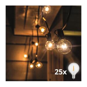 WO794 - LED kültéri dekorációs fényfüzér GIRLANDA 25xE12 20m IP44 meleg fehér WO794 kép