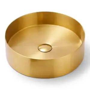 Mosdókagyló lapon Iron Round gold kép