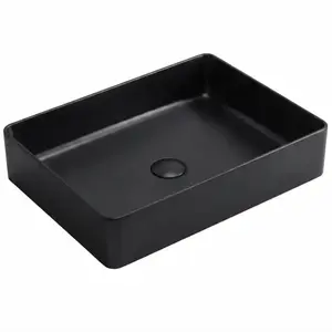 Mosdókagyló lapon Rectangle black kép