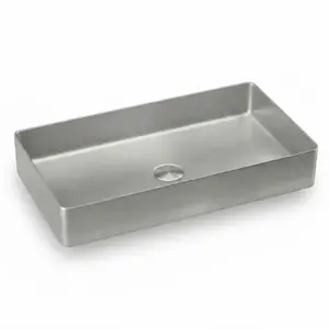 Mosdókagyló lapon Rectangle króm kép