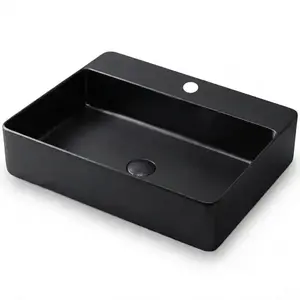 Mosdókagyló lapon Rectangle black 1/0 kép