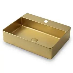 Mosdókagyló lapon Rectangle gold 1/0 kép