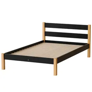 Ágy Inka 120 Fekete/Tölgy Természetes kép