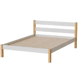 Ágy Inka 140 Fehér/Tölgy Természetes kép